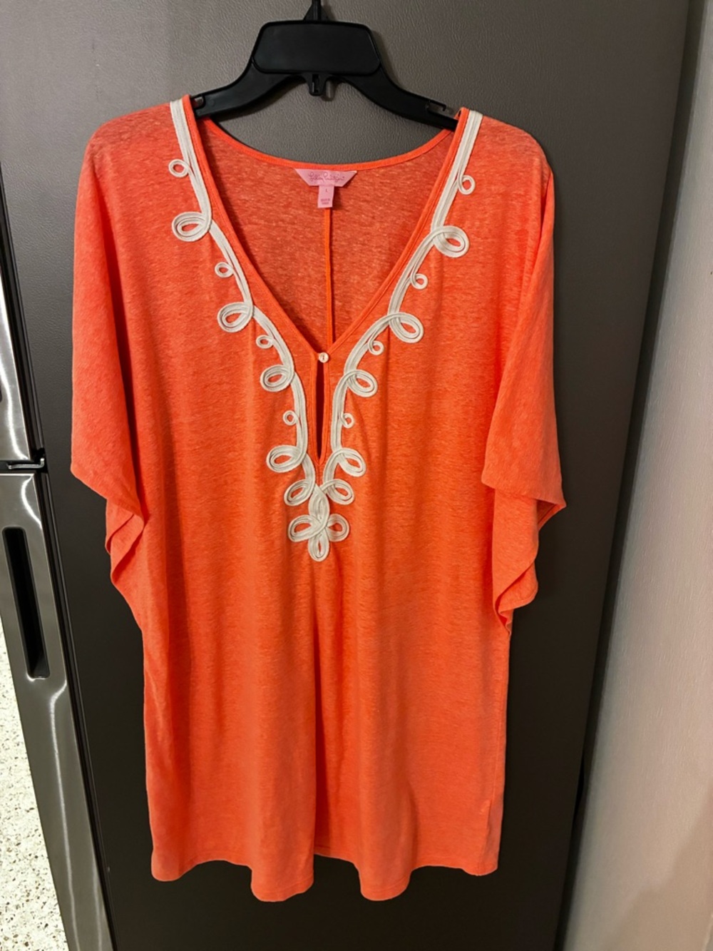 Lilly Pulitzer Balleta Papaya Coverup Women L Beach Coastal Luxury Resort Wear